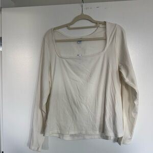 Old Navy Women's Off-White Long Sleeve Top